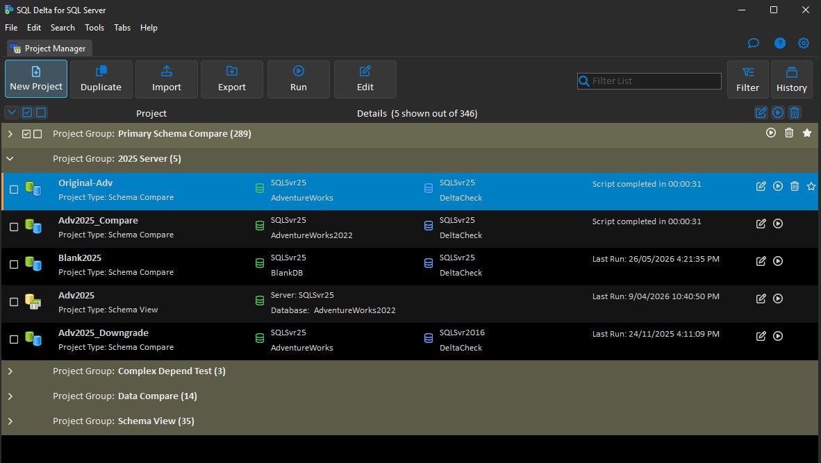 Show Schema Compare