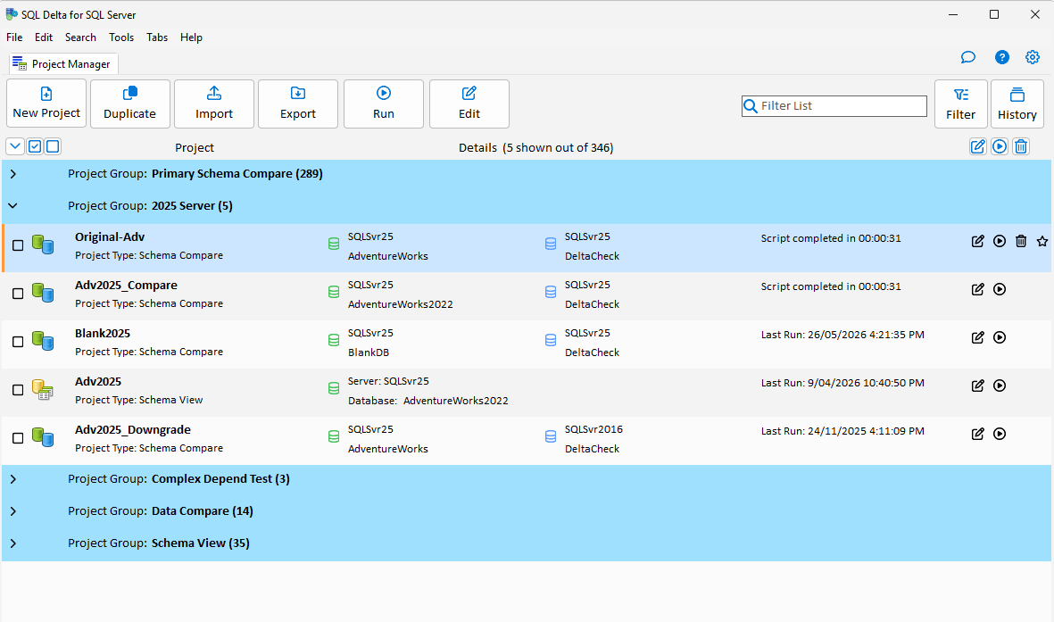 Show Schema Compare