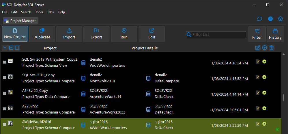 Show Schema Compare