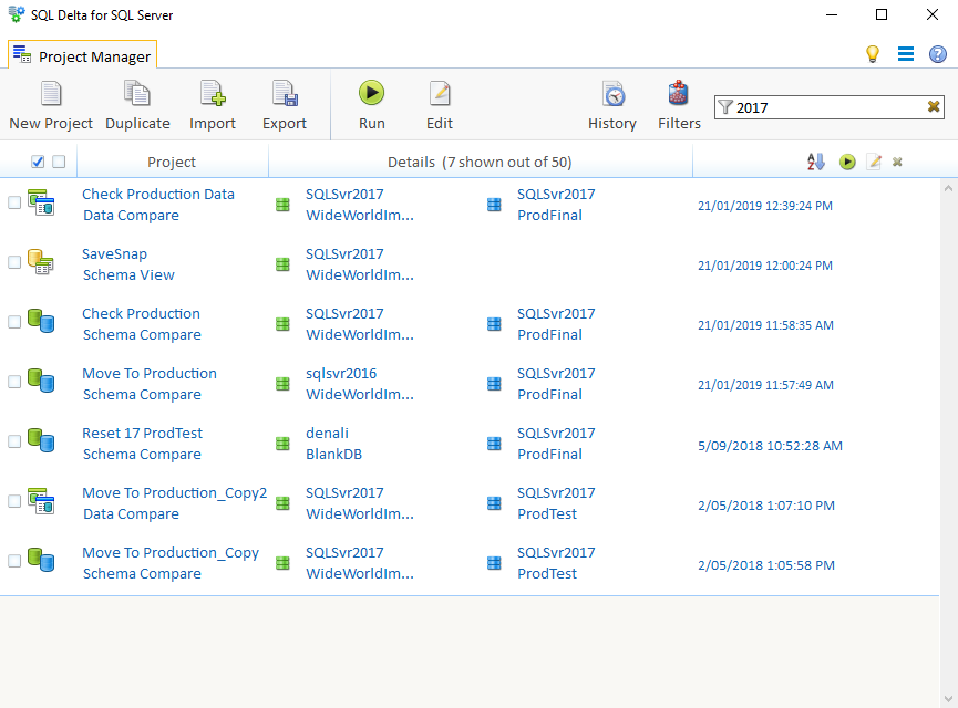 Show Schema Compare